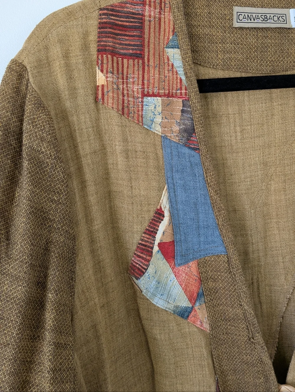 Vintage Canvasbacks Patchwork Jacket Size XL Lagenlook Art To Wear Boho - Picture 5 of 8